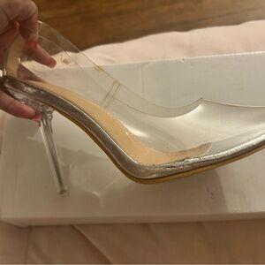 SHEIN Clear and Silver Women's Heels
